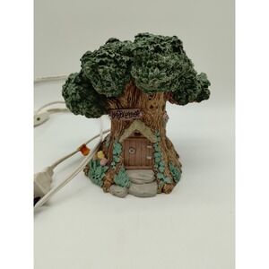Vintage Resin Easter Lighted Tree House 5 Inches Tall